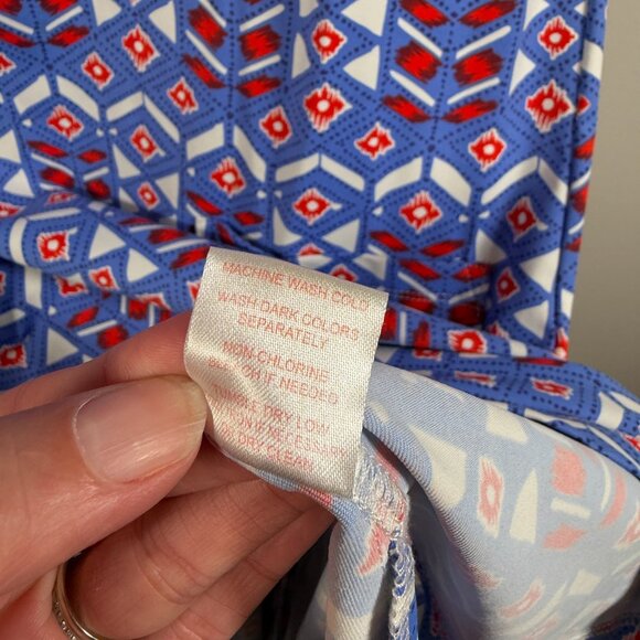 Persifor Carter Dress Size Small Blue Red Stretch Travel Work Wrinkle Resistant - Picture 8 of 8